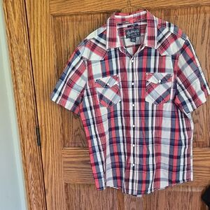 Men's American Rag Red and Blue Plaid Shirt